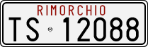 License plate of Italy, Trailers (1927 year series)