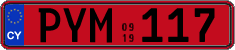 License plate of Cyprus, Rental cars
