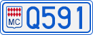 License plate of Monaco, Cars