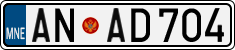 License plate of Montenegro, Cars
