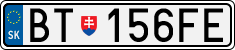 License plate of Slovakia, Cars