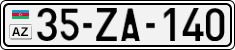License plate of Azerbaijan, Cars