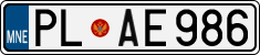 License plate of Montenegro, Cars