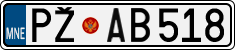 License plate of Montenegro, Cars