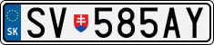 License plate of Slovakia, Cars