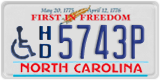 North Carolina, Vehicles for disabled persons (H/D 1234X)