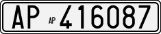 License plate of Italy, Cars (1927 year series)
