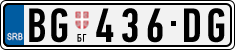 License plate of Serbia, Cars
