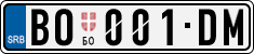 License plate of Serbia, Cars