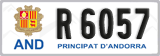 License plate of Andorra, Cars (A 1234)