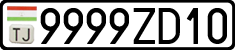 License plate of Tajikistan, Private owners (2009)