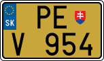 License plate of Slovakia, Export transit plates