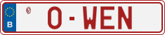 License plate of Belgium, Vanity Plates (2014)