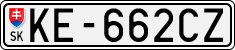 License plate of Slovakia, Cars