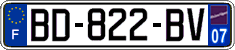 French license plate, SIV (ordinary)