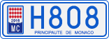 License plate of Monaco, Cars