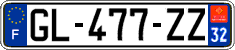 French license plate, SIV (ordinary)