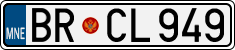 License plate of Montenegro, Cars