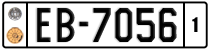 License plate of Greece, 1972 year system