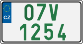 License plate of the Czech Republic, Oldtimers (2001)