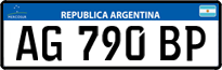 License plate of Argentina, Cars (Mercosur, AB 123 CD)