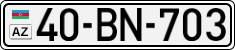 License plate of Azerbaijan, Cars