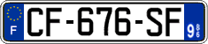 French license plate, SIV (ordinary)