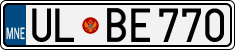 License plate of Montenegro, Cars