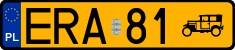License plates of Poland, Oldtimers