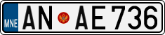 License plate of Montenegro, Cars