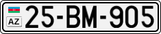 License plate of Azerbaijan, Cars