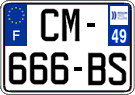 French license plate, SIV (ordinary)