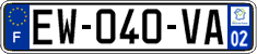 French license plate, SIV (ordinary)