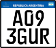 License plate of Argentina, Motorcycles (Mercosur, A123BCD)