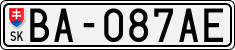 License plate of Slovakia, Cars