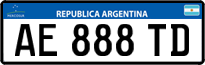 License plate of Argentina, Cars (Mercosur, AB 123 CD)