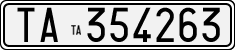 License plate of Italy, Cars (1927 year series)