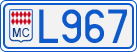 License plate of Monaco, Cars