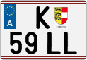 License plate of Austria, Regular plates