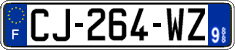 French license plate, SIV (ordinary)
