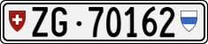 License plate of Switzerland, Cars