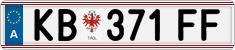 License plate of Austria, Regular plates