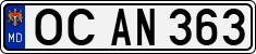 License plate of Moldova, Cars (1992)