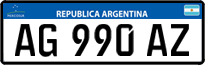 License plate of Argentina, Cars (Mercosur, AB 123 CD)