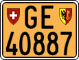 License plate of Switzerland, Slow vehicles (yellow)