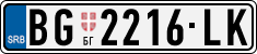 License plate of Serbia, Cars