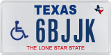 Texas, Vehicles for disabled persons (1ABCD)