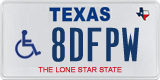 Texas, Vehicles for disabled persons (1ABCD)