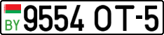 License plate Belarus, Cars (2004)
