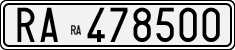 License plate of Italy, Cars (1927 year series)